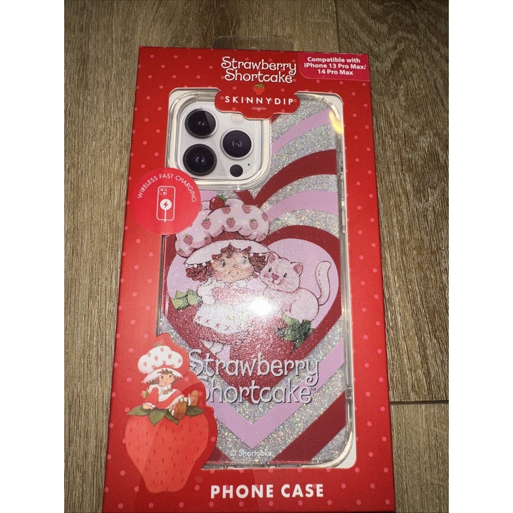NEW 🍓‎ Strawberry Shortcake & Cat Skinnydip iPhone 13 Pro Max/ 14 Pro Max Case